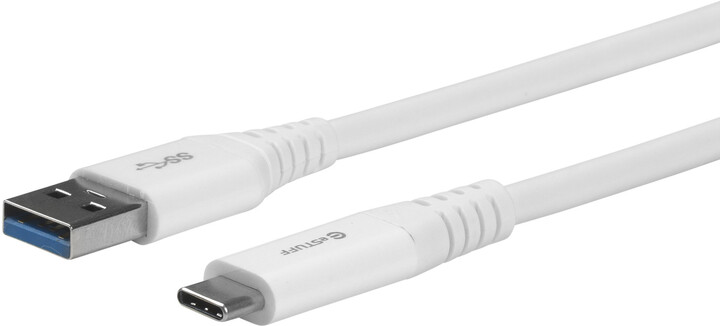 eSTUFF Allure datový kabel USB-C s podporou 5 Gbps, 3A, 2m, bílá_129845121