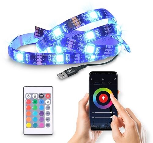 Solight LED WIFI smart RGB pásek pro TV, 4x50cm, USB_1878097671