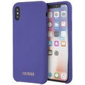 GUESS Silicone Cover Gold Logo pro iPhone X, fialová