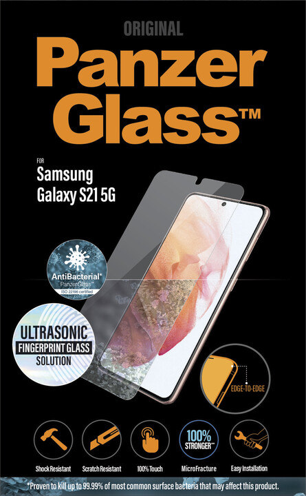 PanzerGlass ochranné sklo Edge-to-Edge pro Samsung Galaxy S21 5G, antibakteriální, čirá_2139821772