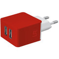 Trust USB nabíječka 5W, 2xUSB 1A, červená
