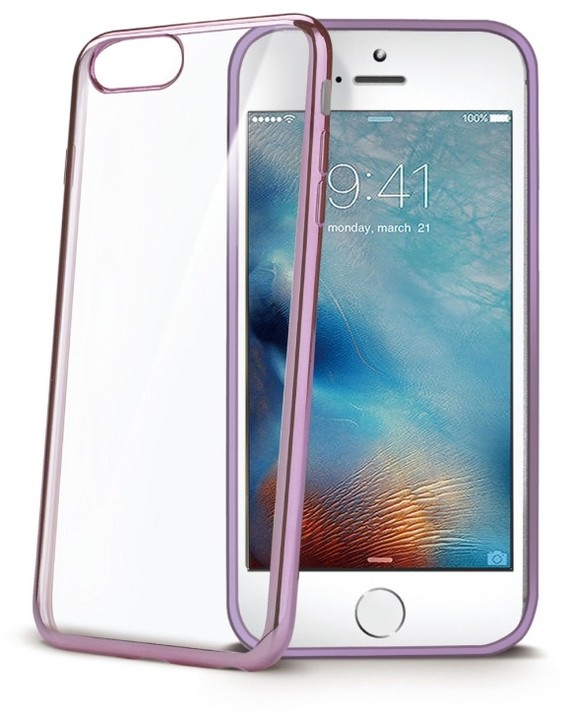 CELLY Laser - pouzdro lemování s kovovým efektem pro iPhone 7, růžovozlaté_1864189446
