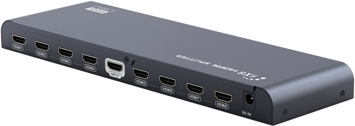 PremiumCord HDMI 2.0 splitter 1-8 porty, 4K x 2K/60Hz, FULL HD, 3D, černý_141356462