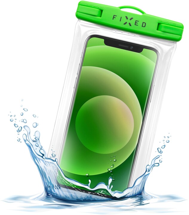 FIXED vodotěsné pouzdro Float Edge pro mobilní telefony, univerzální, IPX8, zelená_985681295