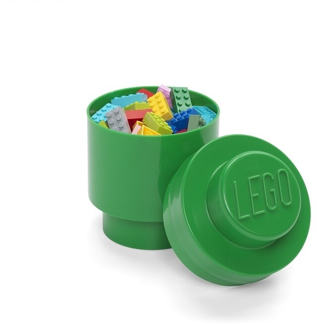 Úložný box LEGO, kulatý, tmavě zelená_52425301