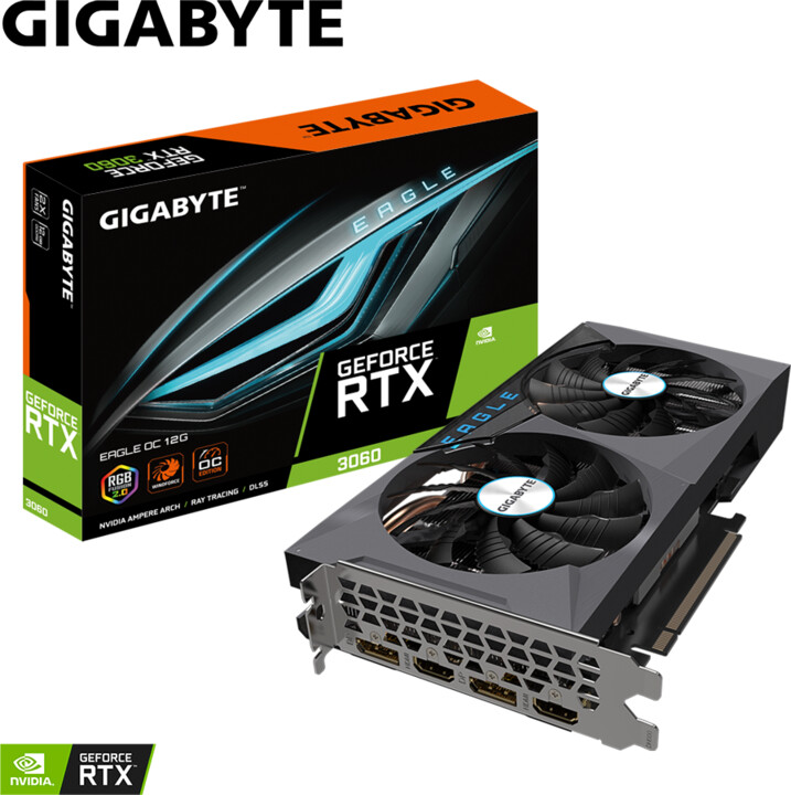 GIGABYTE GeForce RTX 3060 EAGLE OC 12G, LHR, 12GB GDDR6_494515486
