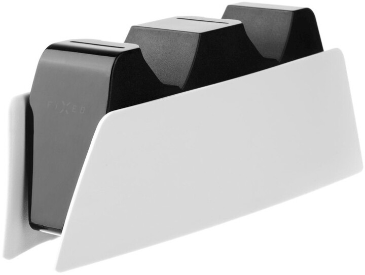 FIXED dobíjecí stanice pro dva bezdrátové ovladače DualSense PlayStation 5, černo-bílá_1599900854