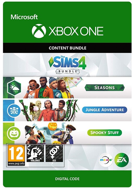 The Sims 4: Bundle (Seasons, Jungle Adventure, Spooky Stuff) (Xbox ONE) - elektronicky_364725646