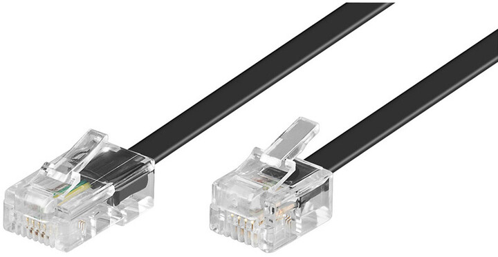 PremiumCord kabel telefonní rovný RJ45 - RJ11, 3m, černá