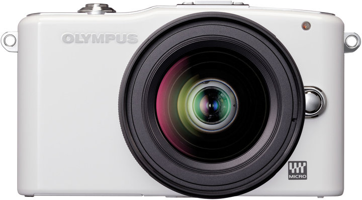 Olympus E-PM1, 14-42mm, 40-150mm, bílá/stříbrná_396916546