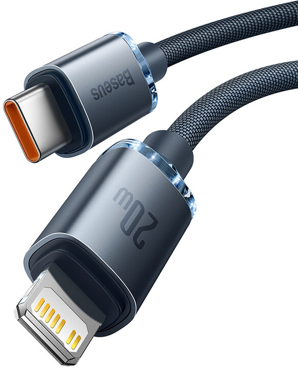 Baseus nabíjecí / datový kabel Crystal Shine Series USB-C - Lightning, 20W, 2m, černá_1545801037