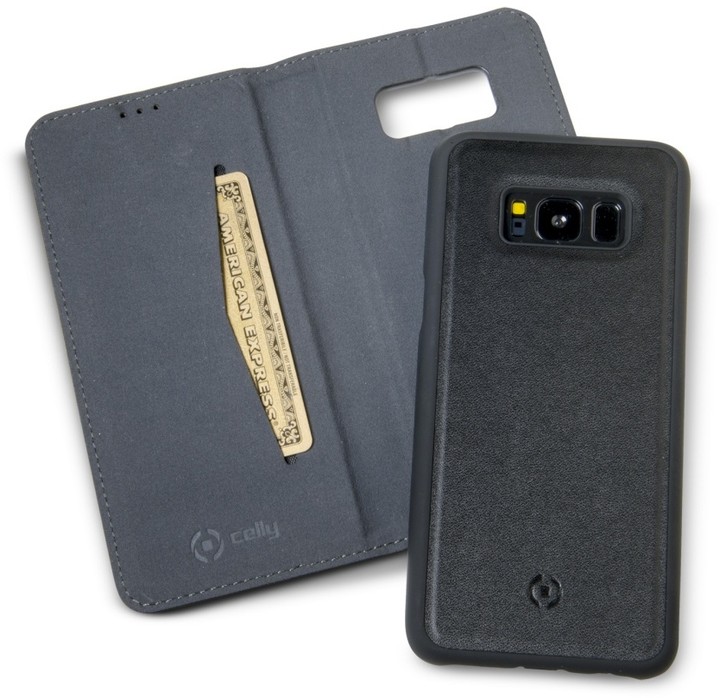 CELLY GHOSTWALLY pouzdro typu kniha pro Samsung Galaxy S8, kompatibilní s GHOST držáky, černé_2017812104