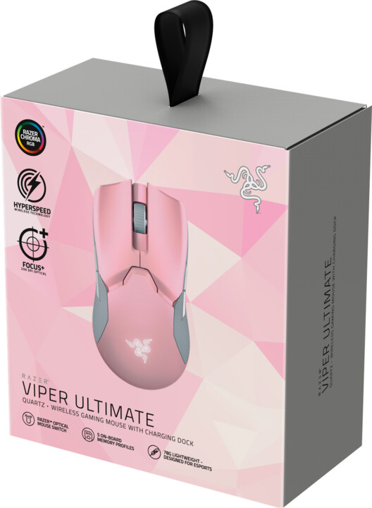 Razer Viper Ultimate + Mouse Dock Quartz Edition, růžová_1766125022