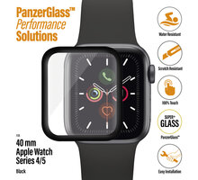 PanzerGlass ochranné sklo SmartWatch pro Apple Watch 4/5/6/SE, antibakteriální, 40 mm, černá_2075298418