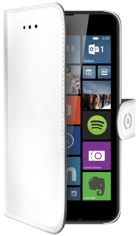 CELLY Wally pouzdro pro Microsoft Lumia 640, PU kůže, bílá_488907274