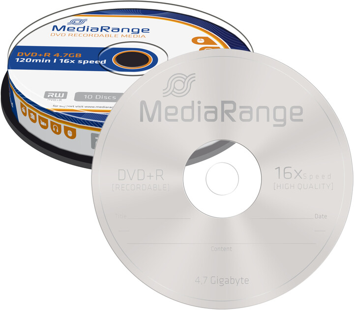 MediaRange DVD+R 4,7GB 16x, Spindle 10ks_593431006