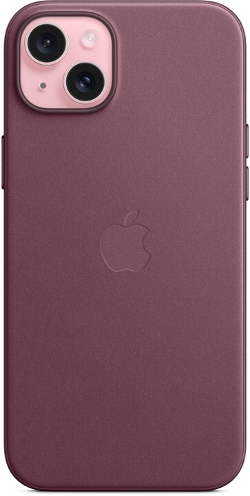 Apple kryt z tkaniny FineWoven s MagSafe na iPhone 15 Plus, morušově rudá_368850260
