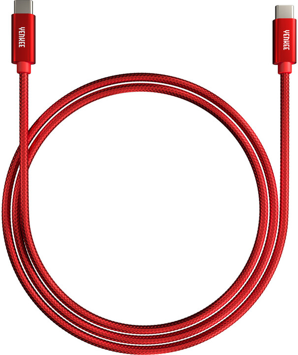 YENKEE kabel YCU C102 RD USB-C, 60W, 2m, červená_1989615273