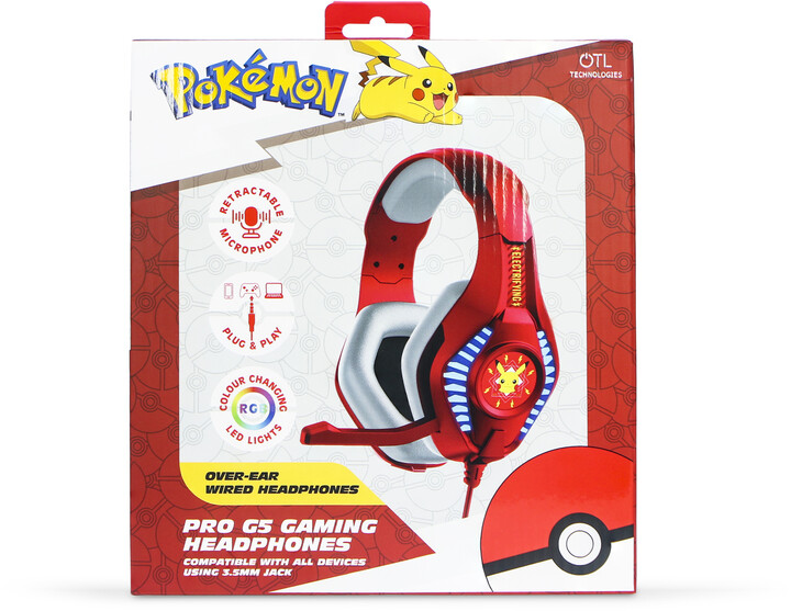 OTL Technologies PRO G5 Pokémon electrifying, červená_71616535