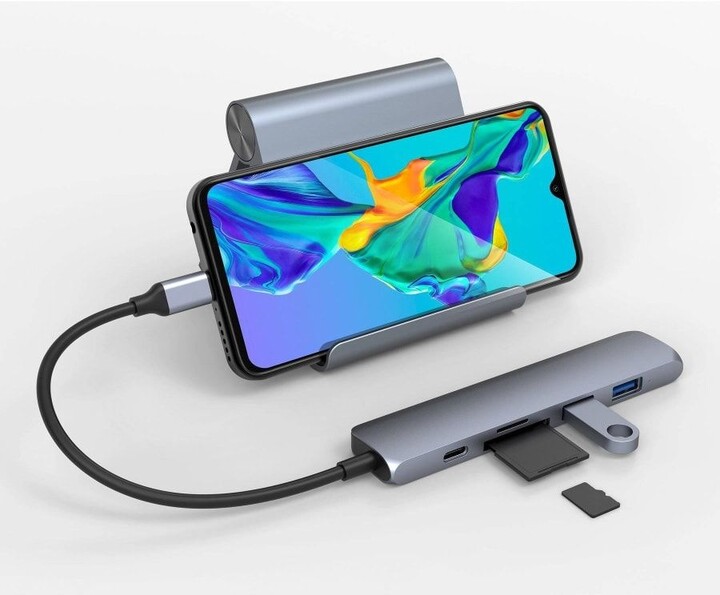 HYPERDRIVE BAR 6v1 USB-C Hub pro iPad Pro, MacBook Pro/Air, šedá_1684164129