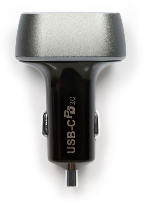 PORT CONNECT nabíječka do auta, USB-C + USB-A, 12-24V, černá_1360718183