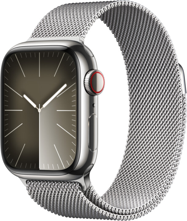 Apple Watch Series 9, Cellular, 41mm, Silver Stainless Steel, Silver Milanese Loop_1694155825