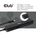 Club3D hub USB-C 3.2 Gen1 7in1, HDMI, USB-C PD, 2xUSB-A, SD, RJ45, 4K60Hz, 14cm, černá_1212432937