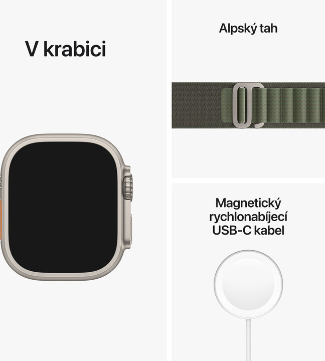 Apple Watch Ultra, 49mm, Cellular, Titanium, Green Alpine Loop - Large_871944686