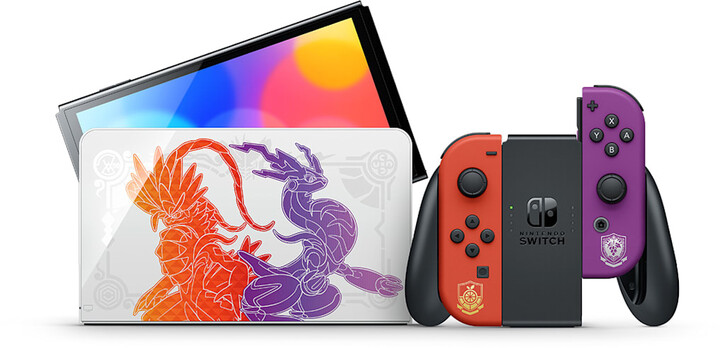 Nintendo Switch – OLED Model - Pokémon Scarlet &amp; Violet edition, červená/modrá_1033881545