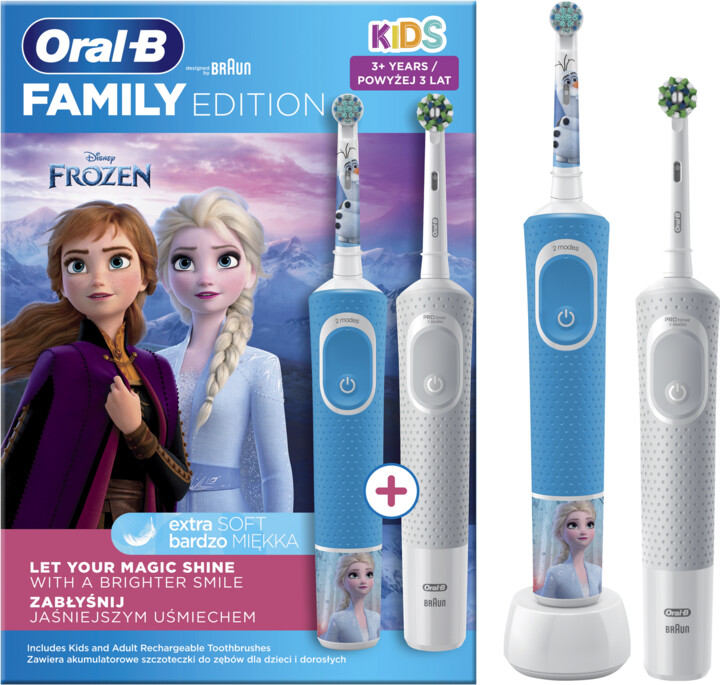 Oral-B Family Edice Vitality PRO D103 Cross Action White + Vitality Kids D100 Frozen_921282499