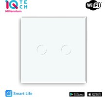 iQtech SmartLife chytrý vypínač 2x NoN, ZigBee, Bílá