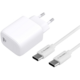 GoGEN síťová nabíječka ACHPD 120, USB-C, 20W, bílá + kabel USB-C, 1m, bílá_1507479236