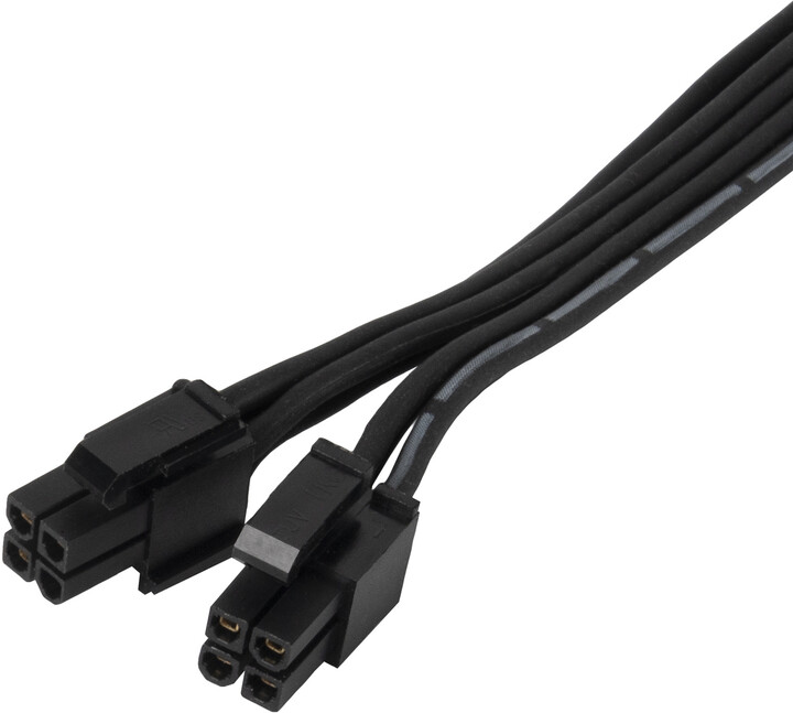 SilverStone SST-PP06BE-EPS35 - 350mm EPS/ATX 12V 8pin to 4+4pin sleeved PSU cable, černá_1105465546