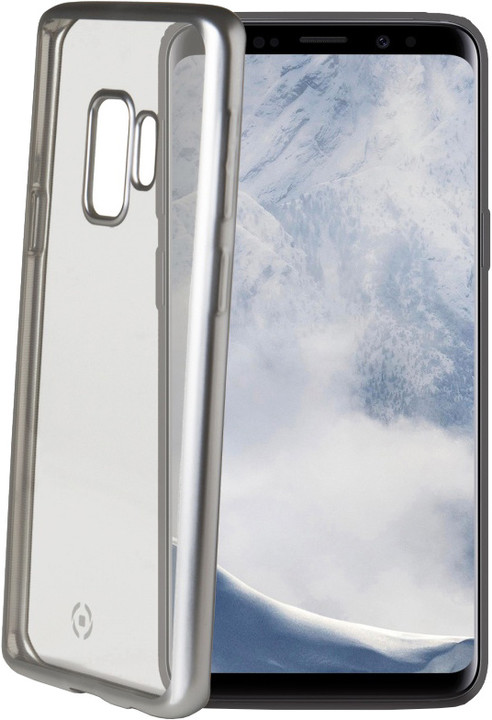 CELLY Laser TPU pouzdro - lemování s matným kovovým efektem pro Samsung Galaxy S9 Plus, stříbrné_133464521