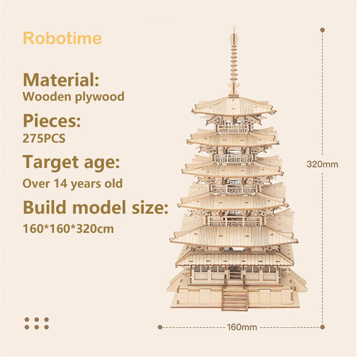Stavebnice RoboTime Pagoda, dřevěná_1365465972