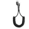 BASEUS pružinový kabel Fish Exe USB-A - USB-C, 2A, 1m, černá