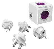 PowerCube REWIRABLE USB + Travel Plugs rozbočka 4 zásuvka, růžová Poukaz 200 Kč na nákup na Mall.cz + O2 TV HBO a Sport Pack na dva měsíce