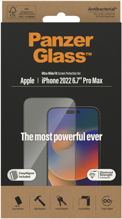 PanzerGlass ochranné sklo pro Apple iPhone 14 Pro Max s instalačním rámečkem_20352142