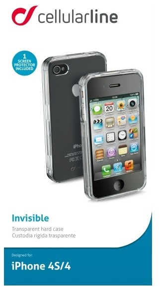 CellularLine Invisible zadní kryt pro iPhone 4/4S, průhledný + fólie_2086650601