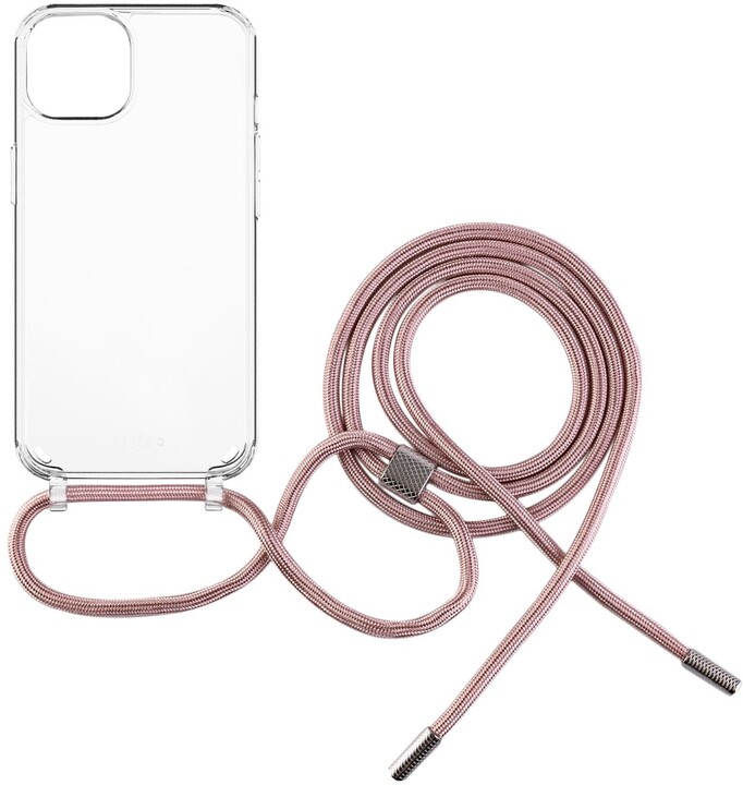 FIXED zadní kryt Pure Neck s růžovou šňůrkou na krk pro Apple iPhone 12/12 Pro_1227480673