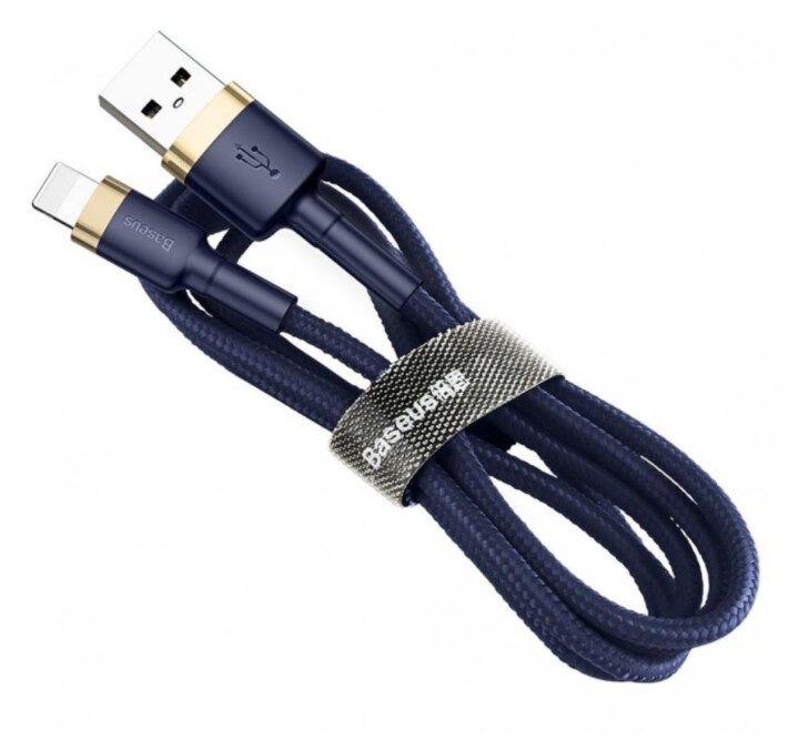 BASEUS kabel Cafule USB-A - Lightning, nabíjecí, datový, 2.4A, 1m, zlatá/modrá