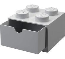 Stolní box LEGO, se zásuvkou, malý (4), šedá