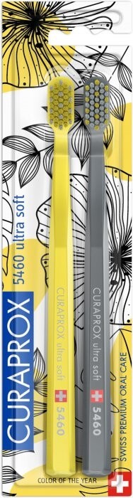 Zubní kartáček CURAPROX CS5460 Duo YELLOW/GREY Edition, 2ks