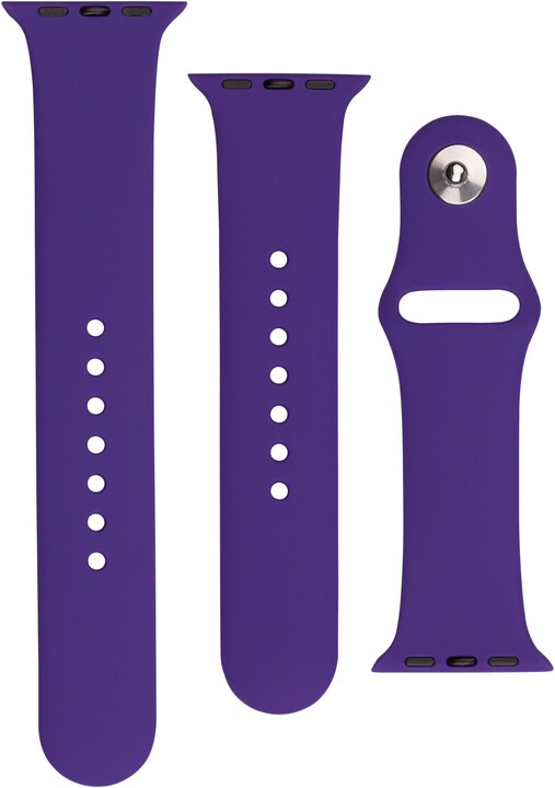 FIXED silikonový řemínek pro Apple Watch 38/40/41mm, 2 délky, tmavě fialová_896147243