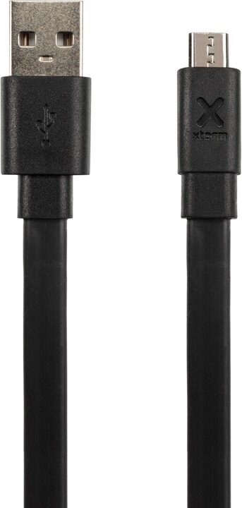 Xtorm kabel USB - micro USB, plochý, M/M, 3m, černá_525308919