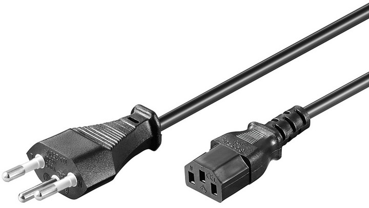 PremiumCord kabel síťový 230V k počítači 2m se zástrčkou pro Švýcarsko_331763713