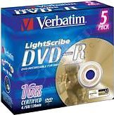 Verbatim DVD-R LightScribe 16x 4,7GB jewel 5ks_971055861