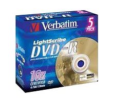 Verbatim DVD-R LightScribe 16x 4,7GB jewel 5ks_971055861