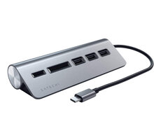 Satechi Type-C Aluminum USB HUB Card Reader, šedá_1868082192