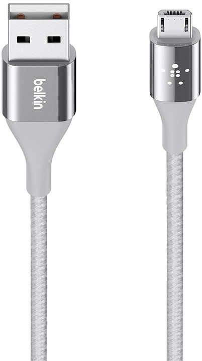 Belkin kabel Premium Kevlar USB-A 2.0 /microUSB, 1,2m - stříbrný_275216566